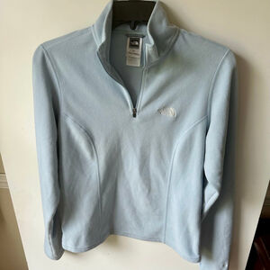 Women's The North Face Light Blue Fleece Quarter-Zip Jacket S